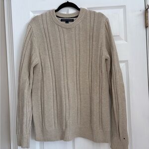Tommy Hilfiger Men's Cream Crewneck Sweater